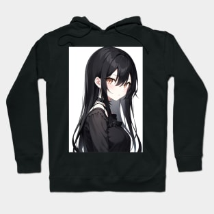 long black hair anime girl Hoodie